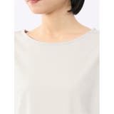 綿スムス クルーネック ラッフルスリープ Tシャツ | TAKA-Q WOMEN | 詳細画像21