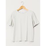 綿スムス クルーネック ラッフルスリープ Tシャツ | TAKA-Q WOMEN | 詳細画像23