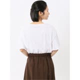綿スムス クルーネック ラッフルスリープ Tシャツ | TAKA-Q WOMEN | 詳細画像3