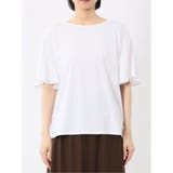 綿スムス クルーネック ラッフルスリープ Tシャツ | TAKA-Q WOMEN | 詳細画像6