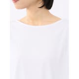 綿スムス クルーネック ラッフルスリープ Tシャツ | TAKA-Q WOMEN | 詳細画像9