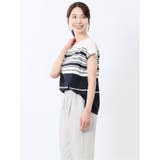 ランダムボーダー フレンチスリーブ プルオーバー | TAKA-Q WOMEN | 詳細画像2