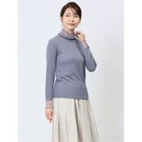 70青 | ラメシアー切替 長袖プルオーバー | TAKA-Q WOMEN