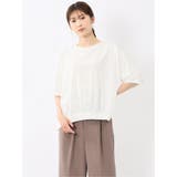 01白 | 異素材切替 クルーネック ドルマンプルオーバー | TAKA-Q WOMEN