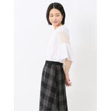 シアー切替 クルーネック 5分袖プルオーバー | TAKA-Q WOMEN | 詳細画像2
