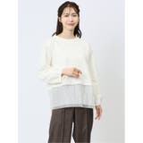 02アイボリー | 裾プリーツ クルーネック 長袖プルオーバー | TAKA-Q WOMEN