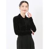 05黒 | イノウェーブ/INNOWAVE シアーベロア 長袖シャツ | TAKA-Q WOMEN
