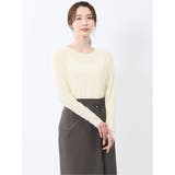 02アイボリー | イノウェーブ/INNOWAVE マイクロチュール 長袖Tシャツ | TAKA-Q WOMEN