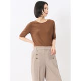35こげ茶 | イノウェーブ/INNOWAVE マイクロチュール 半袖Tシャツ | TAKA-Q WOMEN