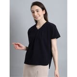 ストレッチカルゼ セットアップ Vネック半袖プルオーバー | TAKA-Q WOMEN | 詳細画像9