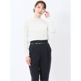 01白 | ストレッチテレコ 長袖プルオーバー | TAKA-Q WOMEN