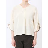 カットジョーゼット 配色 7分袖プルオーバー | TAKA-Q WOMEN | 詳細画像6