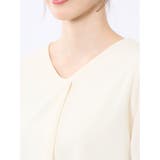 カットジョーゼット 配色 7分袖プルオーバー | TAKA-Q WOMEN | 詳細画像9