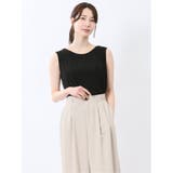 05黒 | 前後2WAY グロッシーツイル タンクトップ | TAKA-Q WOMEN