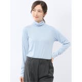 73サックス | 吸湿発熱 シアーテレコ タートルネック プルオーバー | TAKA-Q WOMEN