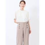 01白 | シルケットポンチ ボウタイ 半袖プルオーバー | TAKA-Q WOMEN