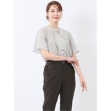 04グレー | シルケットポンチ ボウタイ 半袖プルオーバー | TAKA-Q WOMEN