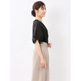 シルケットポンチ ビジュー付き 半袖プルオーバー | TAKA-Q WOMEN | 詳細画像16