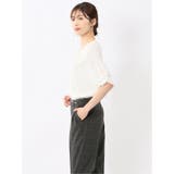 シルケットポンチ ビジュー付き 半袖プルオーバー | TAKA-Q WOMEN | 詳細画像2