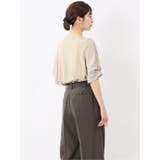 シルケットポンチ ビジュー付き 半袖プルオーバー | TAKA-Q WOMEN | 詳細画像28