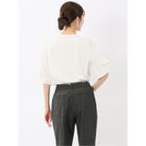 シルケットポンチ ビジュー付き 半袖プルオーバー | TAKA-Q WOMEN | 詳細画像3