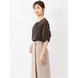 シルケットポンチ ビジュー付き 半袖プルオーバー | TAKA-Q WOMEN | 詳細画像38