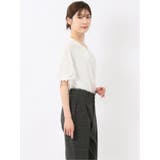シルケットポンチ ビジュー付き 半袖プルオーバー | TAKA-Q WOMEN | 詳細画像4