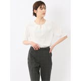 01白 | シルケットポンチ ビジュー付き 半袖プルオーバー | TAKA-Q WOMEN