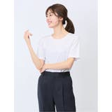 01白 | チュール衿 半袖Ｔシャツ | TAKA-Q WOMEN