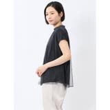 チュール ギャザーネック半袖プルオーバー | TAKA-Q WOMEN | 詳細画像26
