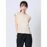 33ベージュ | 接触冷感 フェイクパール付きプルオーバー | TAKA-Q WOMEN