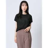 05黒 | カットジャガード ドッキングプルオーバー | TAKA-Q WOMEN