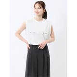 01白 | ハンチ/HUNCH ロゴ ノースリーブT | TAKA-Q WOMEN