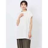 02アイボリー | ハンチ/HUNCH COOL TOUCH ショルダータックトップス | TAKA-Q WOMEN