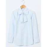 73サックス | うれしい高機能 リボン脱着 長袖シャツ | TAKA-Q WOMEN
