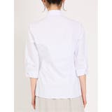 形態安定 ストレッチ スキッパーカラー 7分袖シャツ | TAKA-Q WOMEN | 詳細画像7