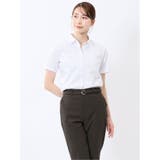 01白 | 嬉しい機能 スキッパー 半袖シャツ | TAKA-Q WOMEN