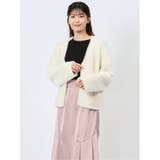 02アイボリー | ノーカラー フェザーニットジャケット | TAKA-Q WOMEN