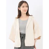 02アイボリー | ウォッシャブル ポンチョ風 フードコーディガン | TAKA-Q WOMEN