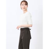 快適機能 リブ クルーネック 半袖ニット | TAKA-Q WOMEN | 詳細画像2