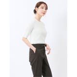 快適機能 リブ クルーネック 半袖ニット | TAKA-Q WOMEN | 詳細画像4
