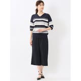 快適機能 ボーダー Vネック 半袖ニット | TAKA-Q WOMEN | 詳細画像15