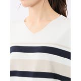 快適機能 ボーダー Vネック 半袖ニット | TAKA-Q WOMEN | 詳細画像9