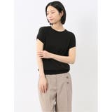 快適機能 無地 フレンチ袖 クルーニット | TAKA-Q WOMEN | 詳細画像1