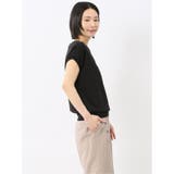 快適機能 無地 フレンチ袖 クルーニット | TAKA-Q WOMEN | 詳細画像4