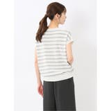 快適機能 ボーダー フレンチ袖 クルーニット | TAKA-Q WOMEN | 詳細画像3