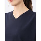 快適機能 無地 フレンチ袖 Vネックニット | TAKA-Q WOMEN | 詳細画像19