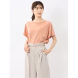 12ピンク | 快適機能 無縫製ラグラン フレンチ袖 クルーニット | TAKA-Q WOMEN