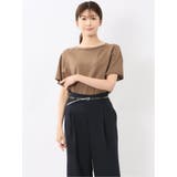 30茶 | 快適機能 無縫製ラグラン フレンチ袖 クルーニット | TAKA-Q WOMEN
