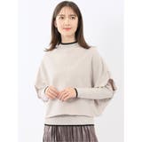 33ベージュ | ハンドウォッシャブル ドルマン&リブハイネック ニットアンサンブル | TAKA-Q WOMEN